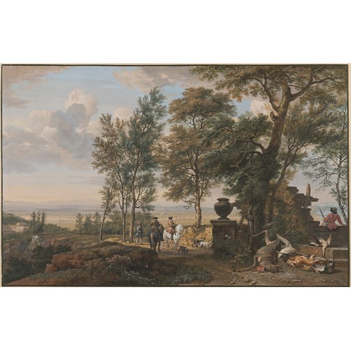 Landscape with Hunters Near a Terrace with Dead Game